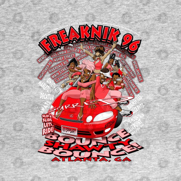 Freaknik 1996 Bounce Shawty Bounce! Red Colorway by Epps Art
